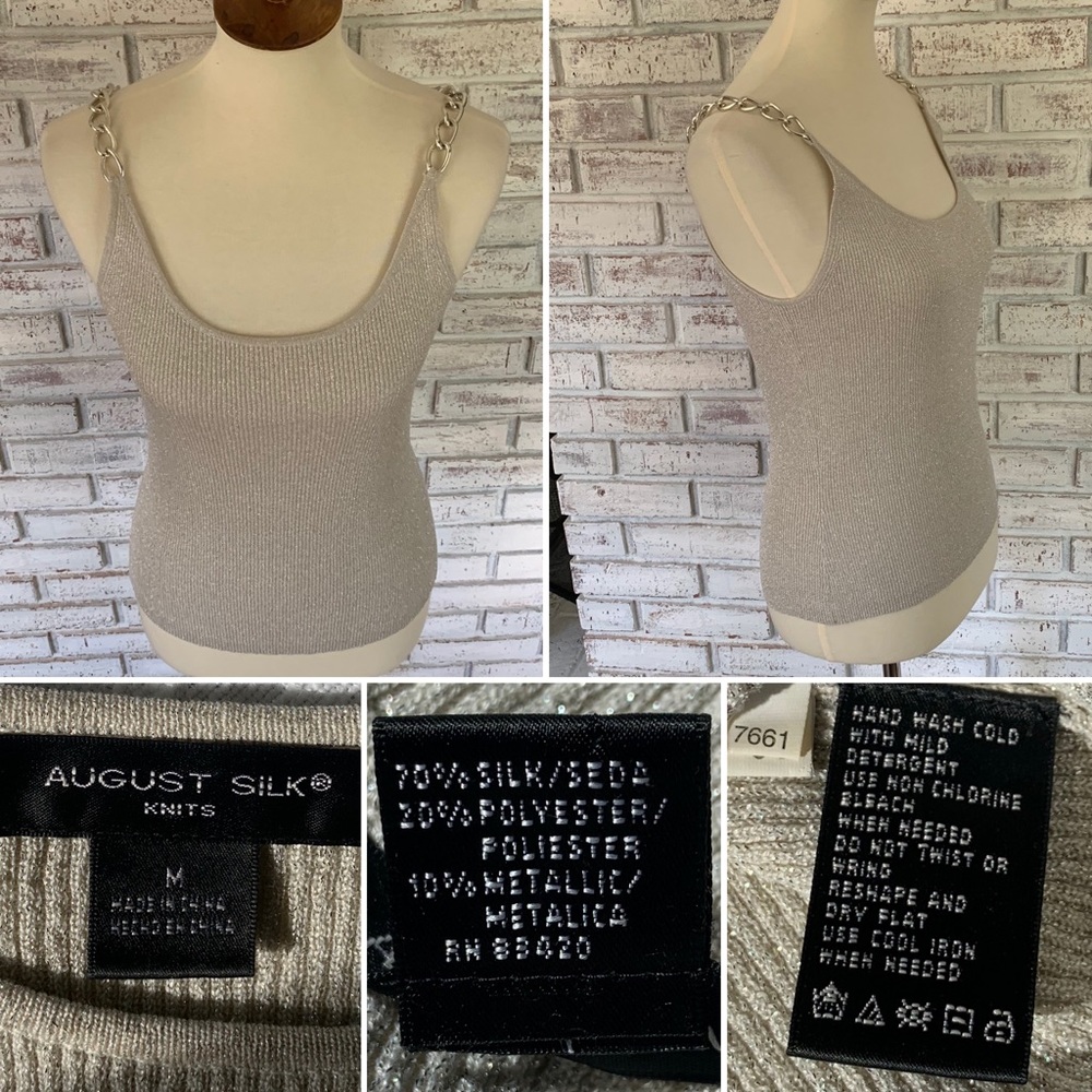 SOLD-NWOT August Silk Sparkle Knit Strap Tank - Picture 5 of 7